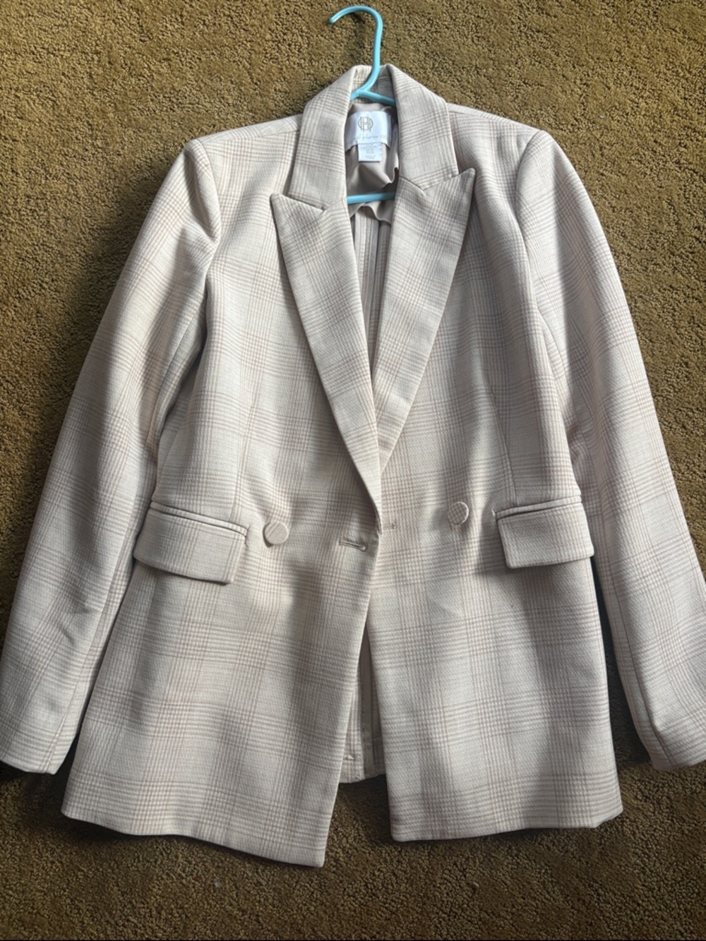 House of Harlow Beige Plaid Blazer